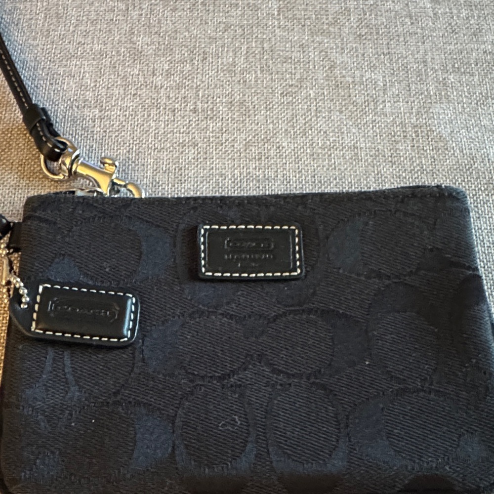 Coach Black Signature Wristlet